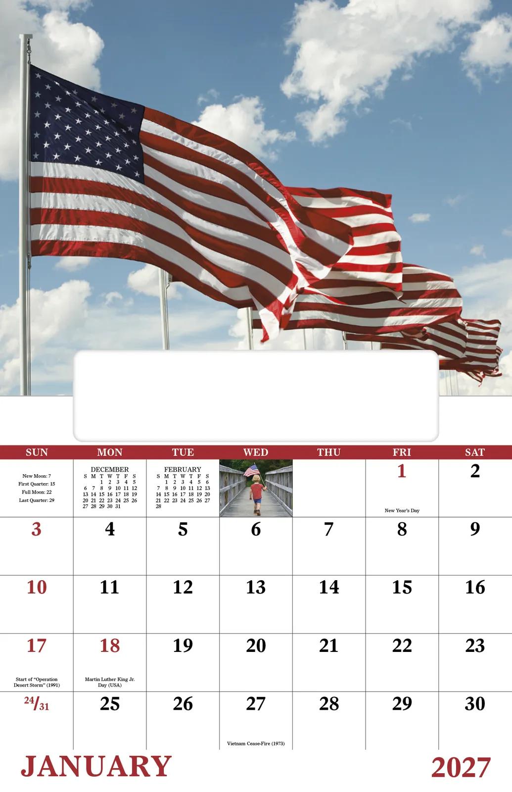 Celebrate America Window Calendar Patriotic FSC - 17.25 x 11 in - product view 4