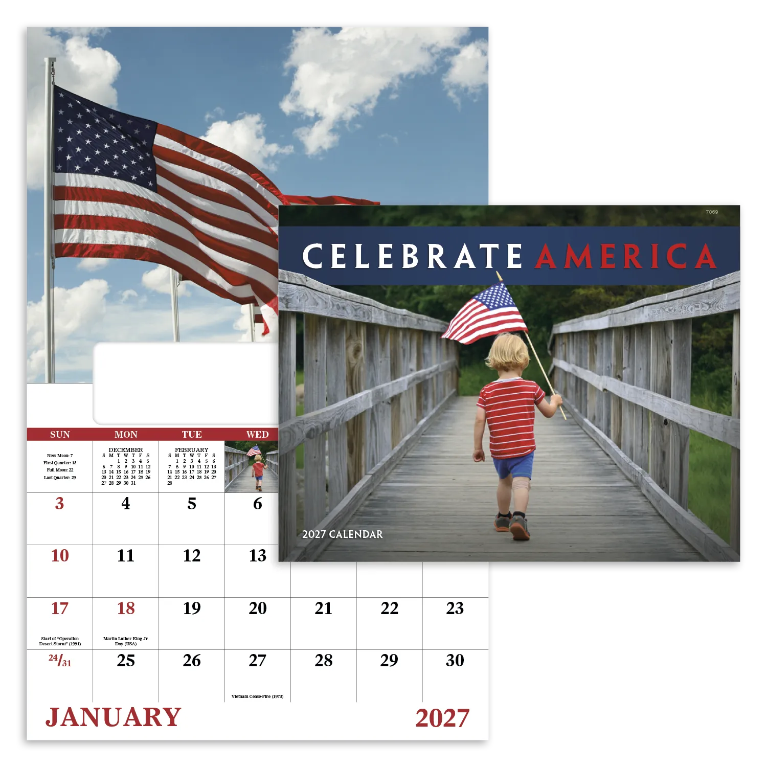 Celebrate America Window Calendar Patriotic FSC - 17.25 x 11 in - product view 19