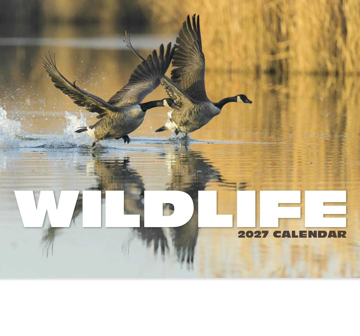 Wildlife Wall Calendar Stapled FSC Paper - 19 x 11 in - product view 3