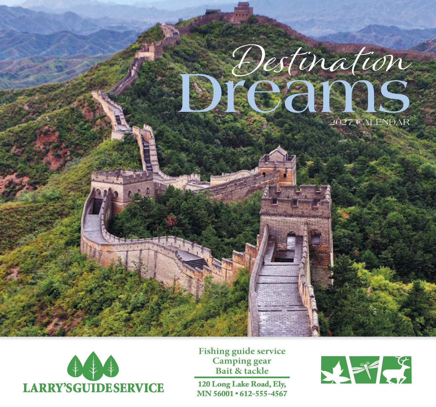 Travel Destinations Wall Calendar Stapled FSC - 19 x 11 in - product view 2