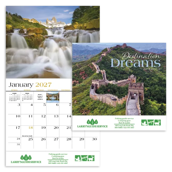 Travel Destinations Wall Calendar Stapled FSC - 19 x 11 in