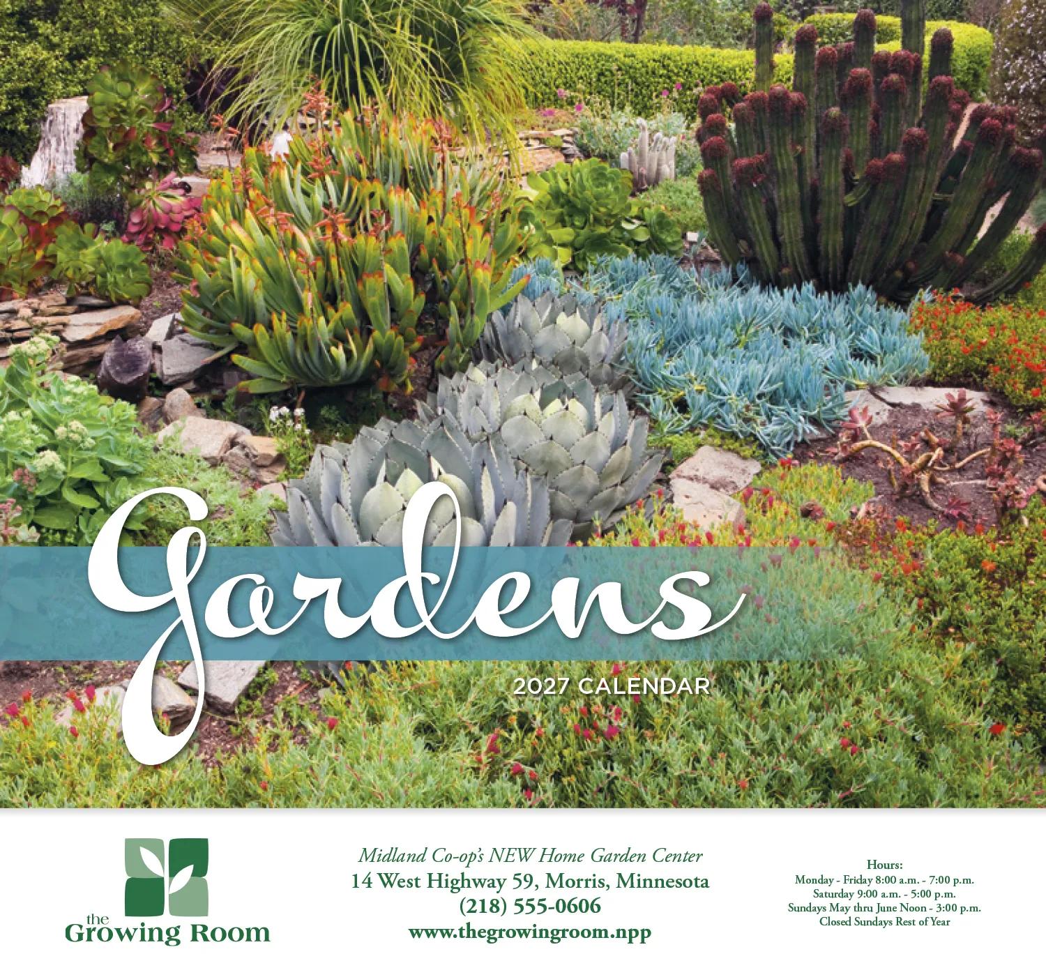 Garden Photography Wall Calendar Stapled FSC - 19 x 11 in - product view 2