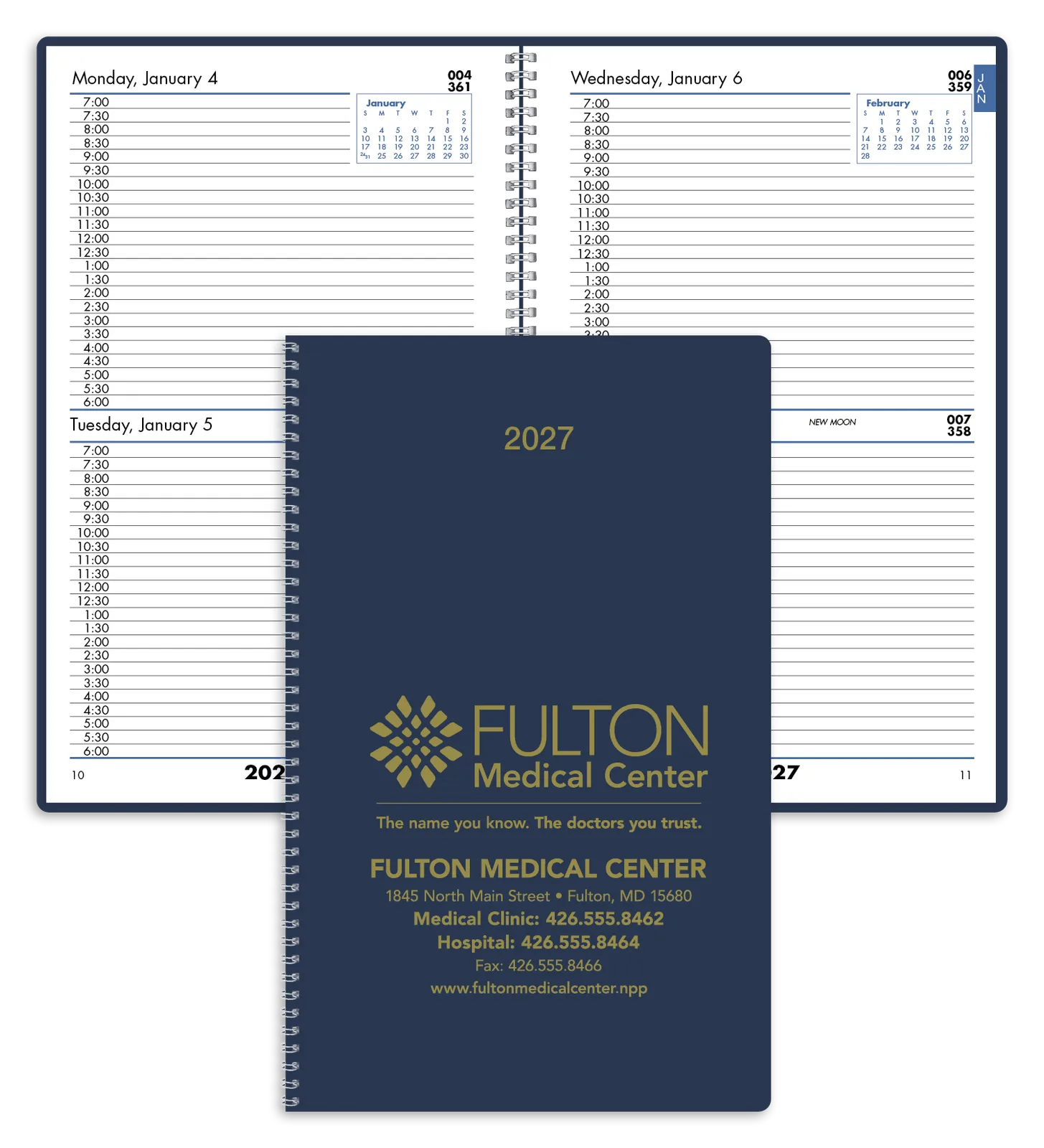 Daily Time Manager Planner Leatherette Half Hour - 8.32 x 11.48 in - product view 12