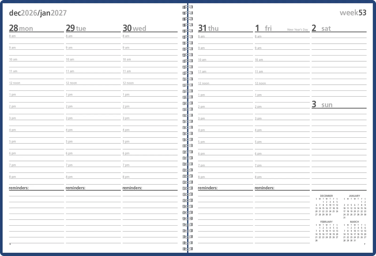 Monthly Weekly Planner Combined Leatherette - 11.31 x 17.56 in - product view 7