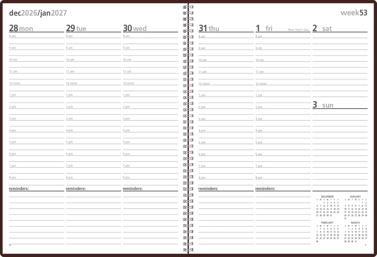 Monthly Weekly Planner Combined Leatherette - 11.31 x 17.56 in - product view 10