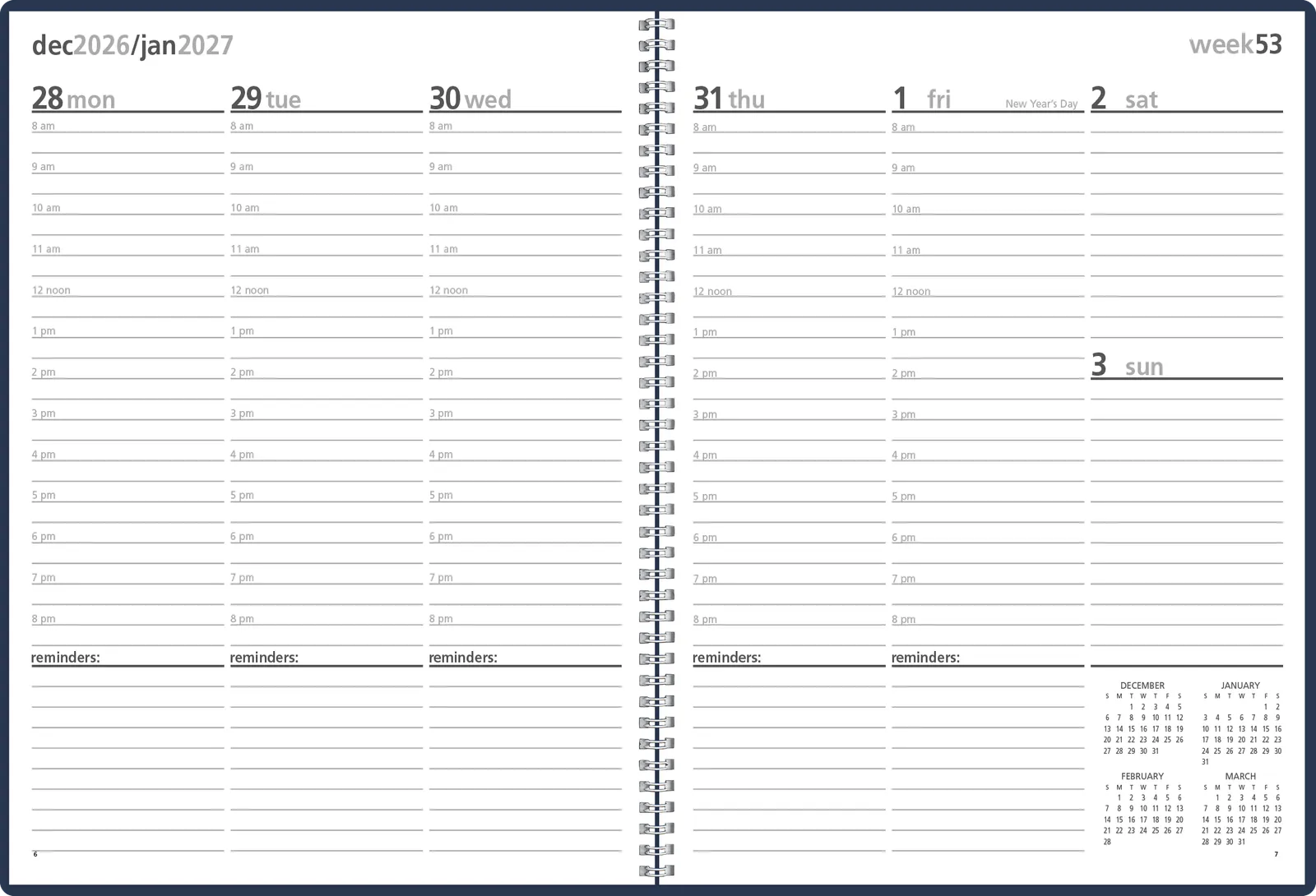 Monthly Weekly Planner Combined Leatherette - 11.31 x 17.56 in - product view 13