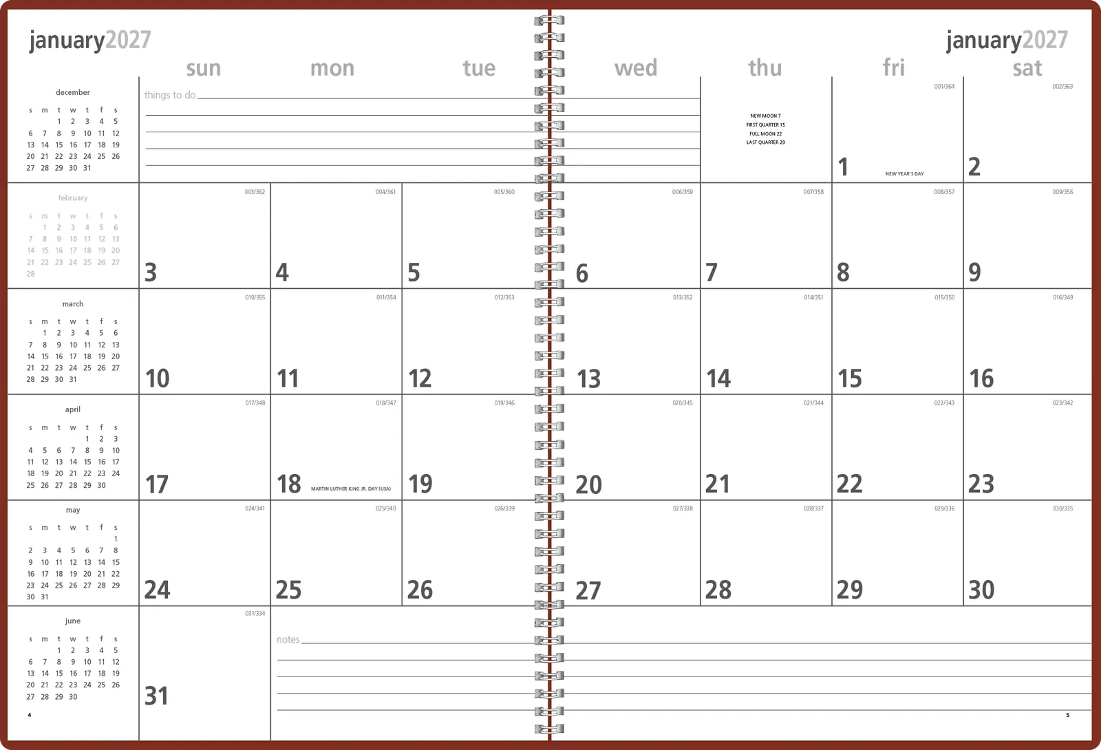 Monthly Weekly Planner Combined Leatherette - 11.31 x 17.56 in - product view 15
