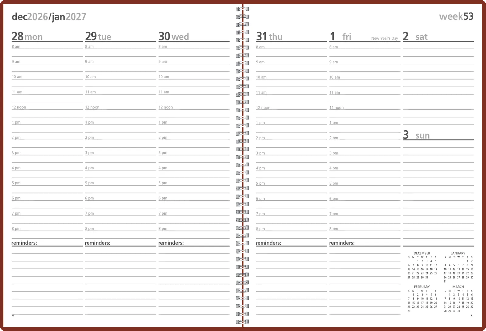 Monthly Weekly Planner Combined Leatherette - 11.31 x 17.56 in - product view 16