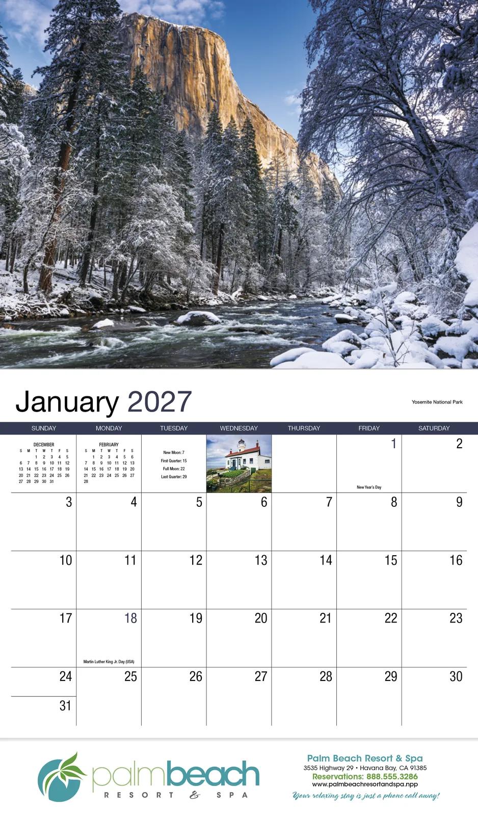 California Photography Wall Calendar Stapled - 19 x 11 in - product view 4