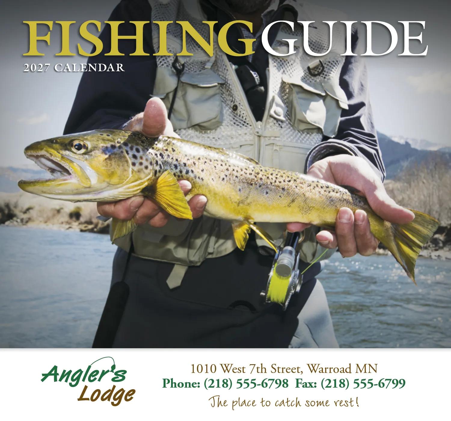 Fishing Guide Wall Calendar Activity Forecast - 19 x 11 in - product view 2