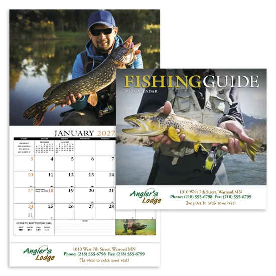 Fishing Guide Wall Calendar Activity Forecast - 19 x 11 in