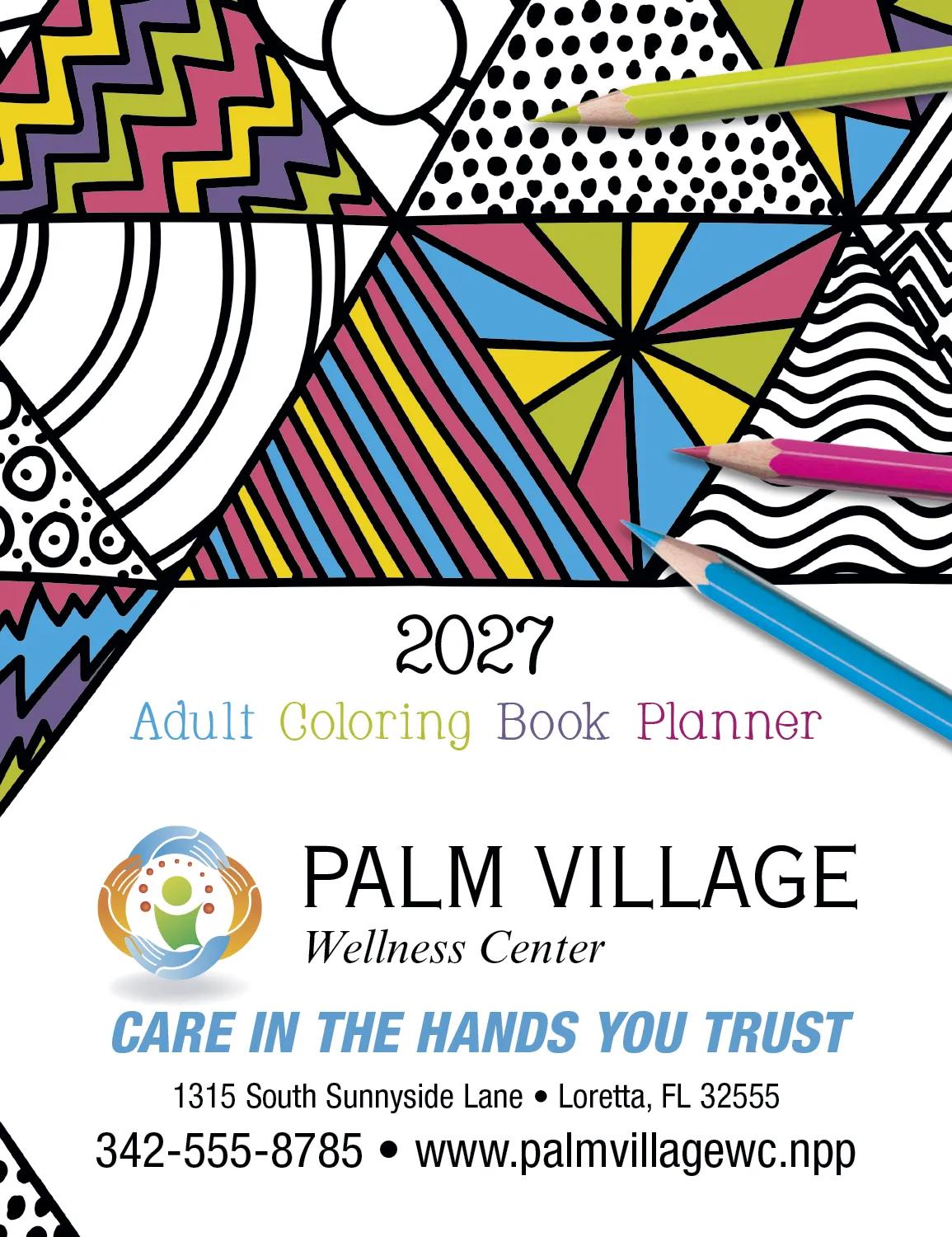 Adult Coloring Book Planner Monthly Art Pages - 10.875 x 16.75 in - product view 2