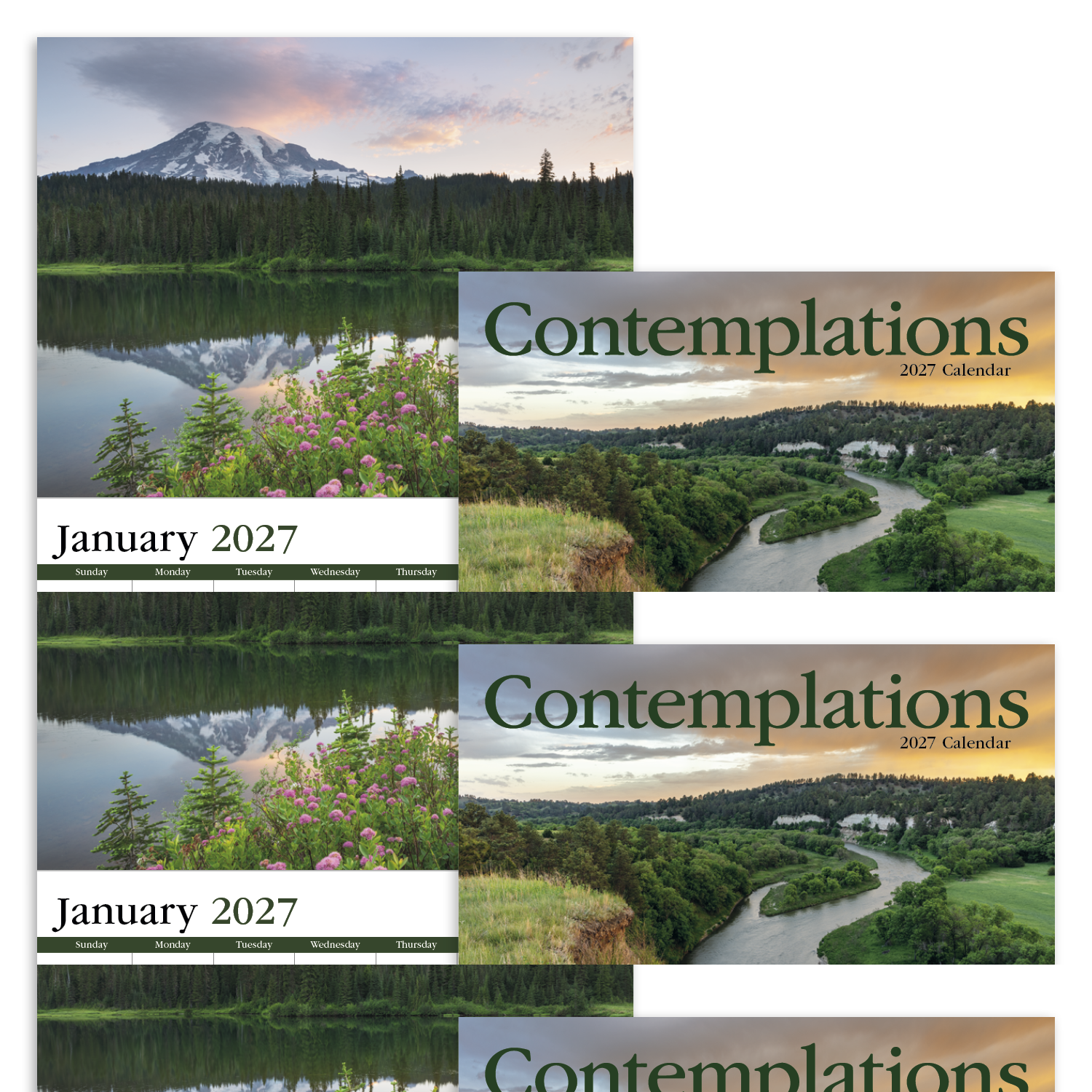 Contemplations Wall Calendar Inspirational Quotes - 19 x 11 in - product view 19