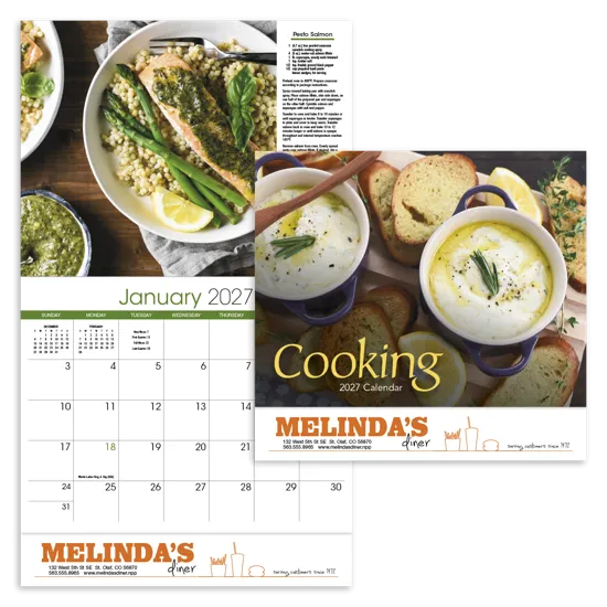 Cooking Wall Calendar Recipe Ideas Stapled - 19 x 11 in