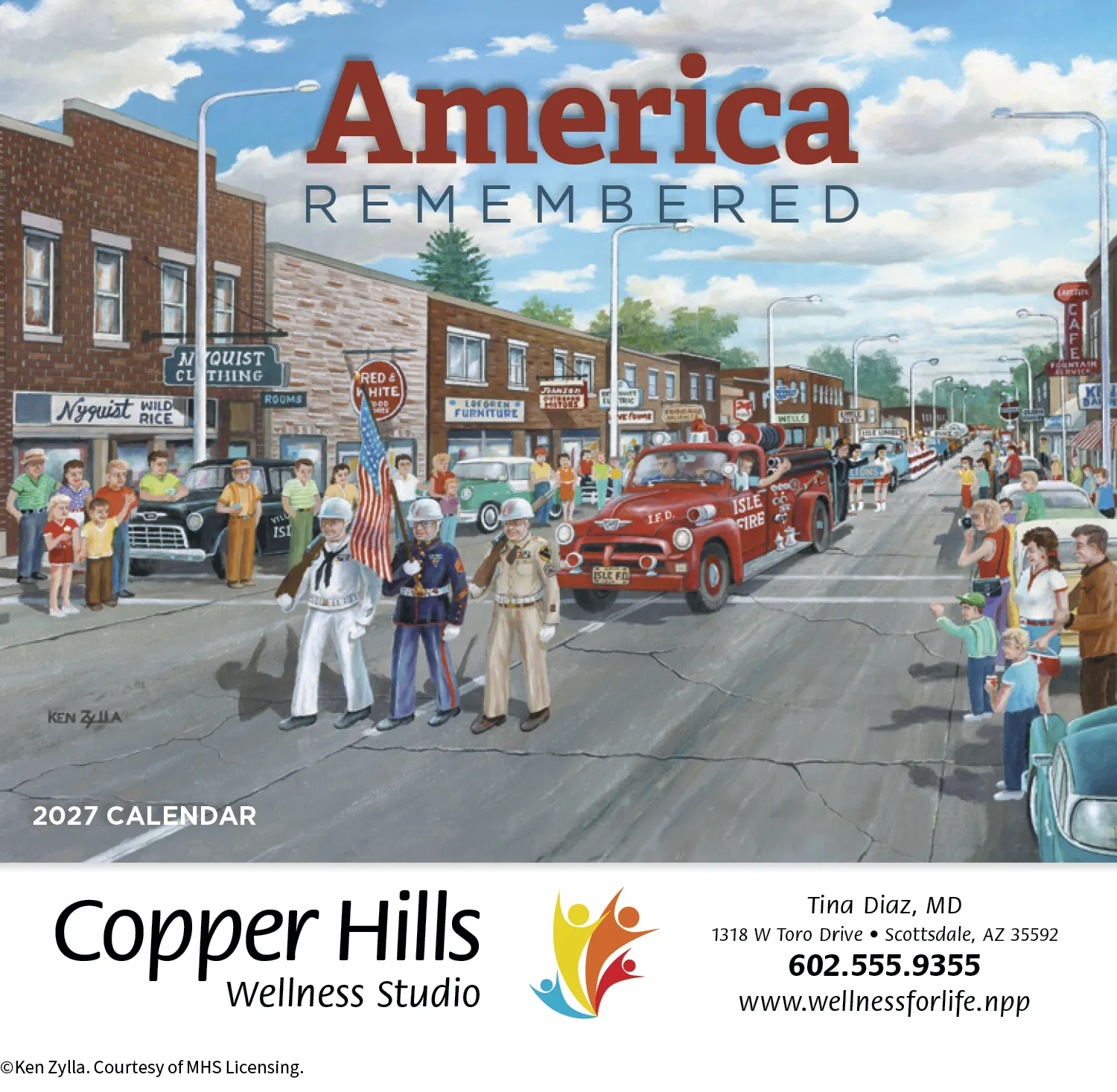 America Remembered Wall Calendar Ken Zylla Art - 19 x 11 in - product view 2