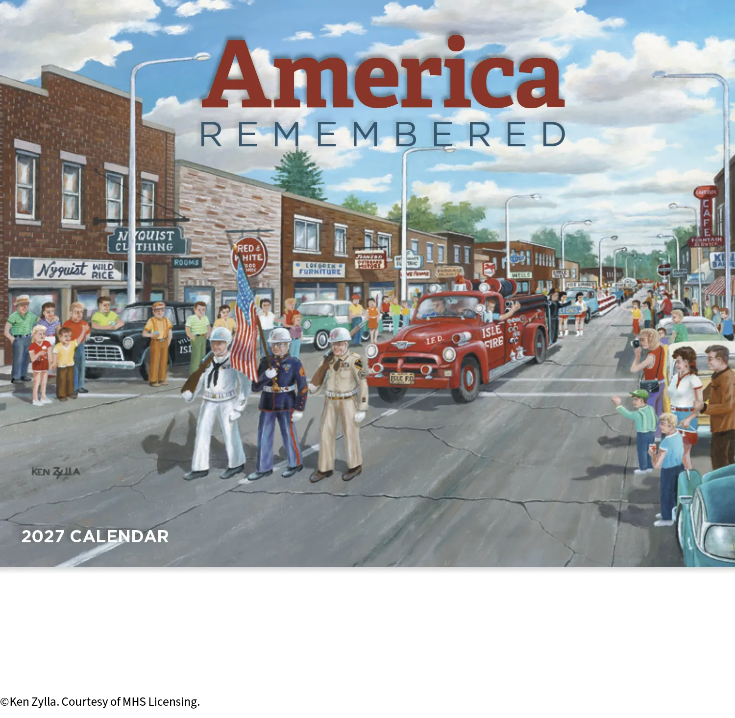 America Remembered Wall Calendar Ken Zylla Art - 19 x 11 in - product view 3