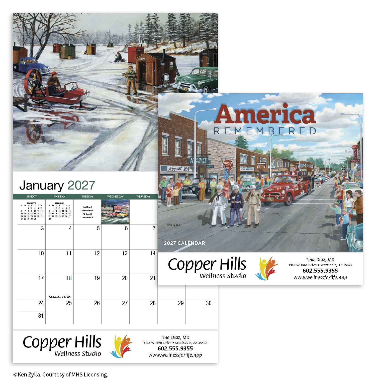 America Remembered Wall Calendar Ken Zylla Art - 19 x 11 in - product view 19