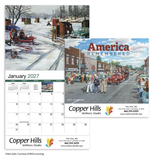 America Remembered Wall Calendar Ken Zylla Art - 19 x 11 in