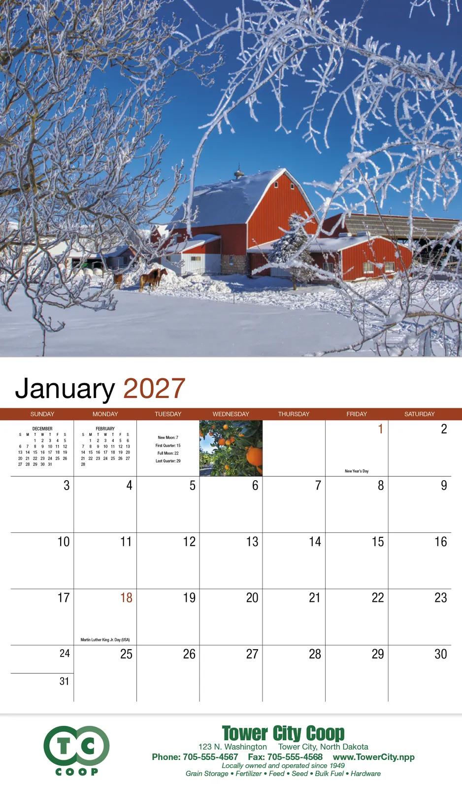 America's Bounty Wall Calendar Rural Life Images - 19 x 11 in - product view 4