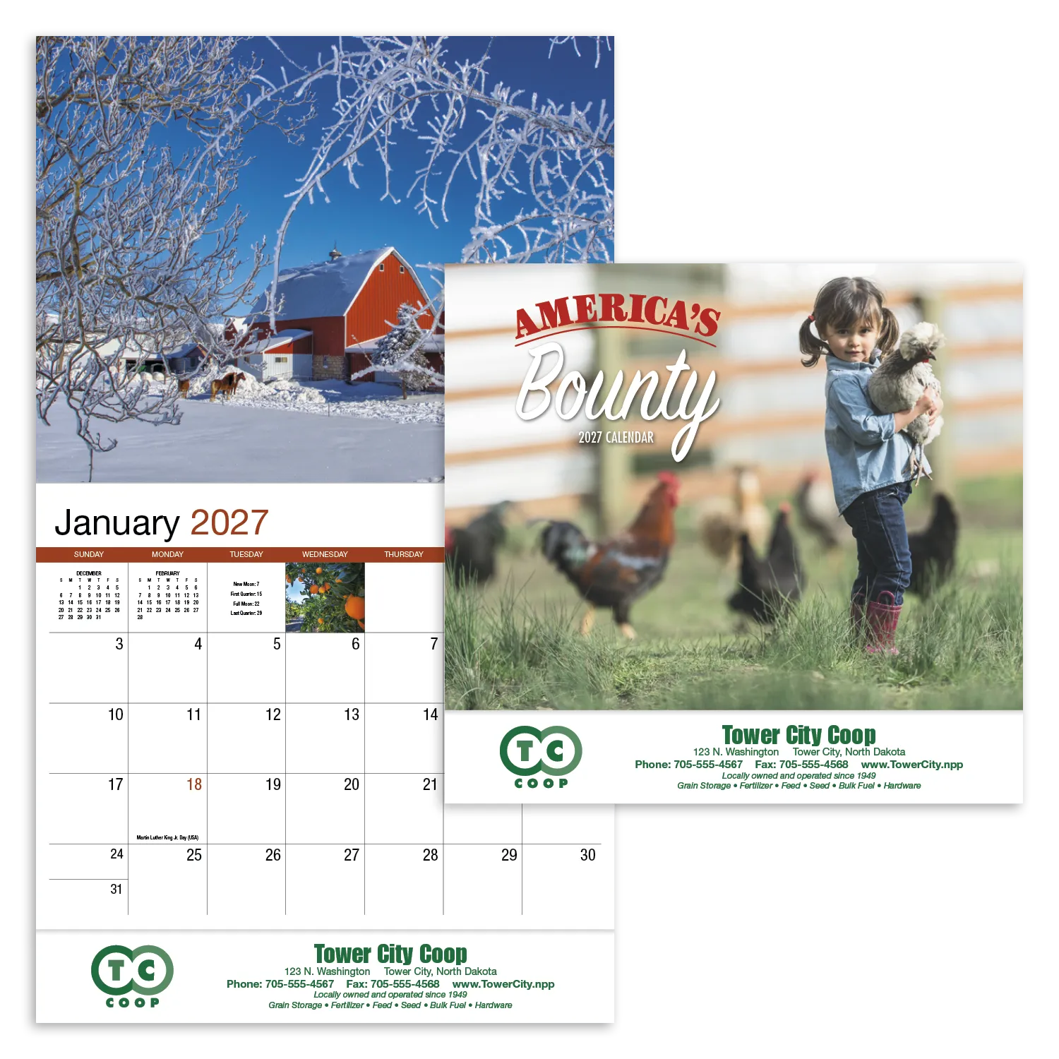 America's Bounty Wall Calendar Rural Life Images - 19 x 11 in - product view 19