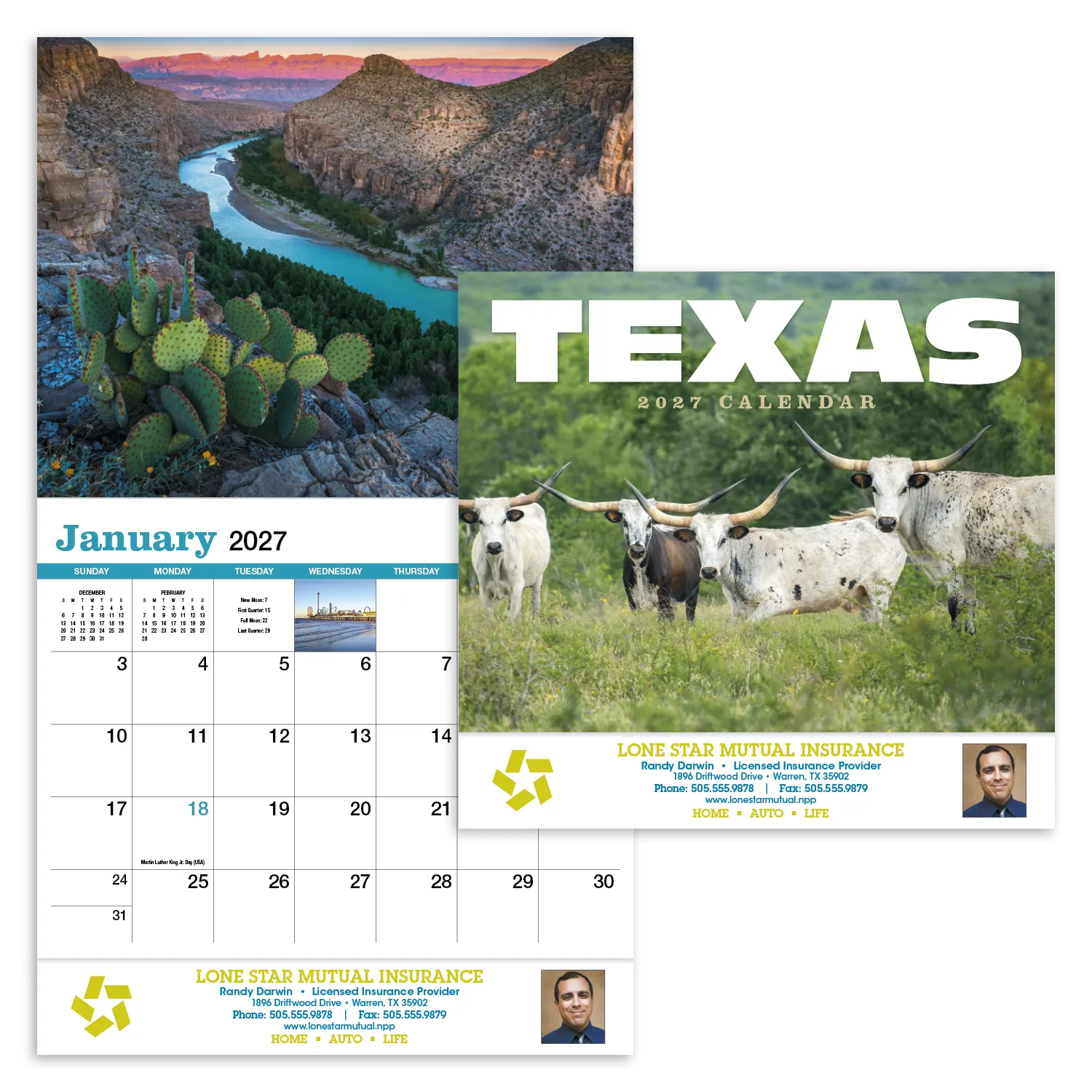 Texas Wall Calendar Lonestar State Landscapes - 19 x 11 in - product view 17