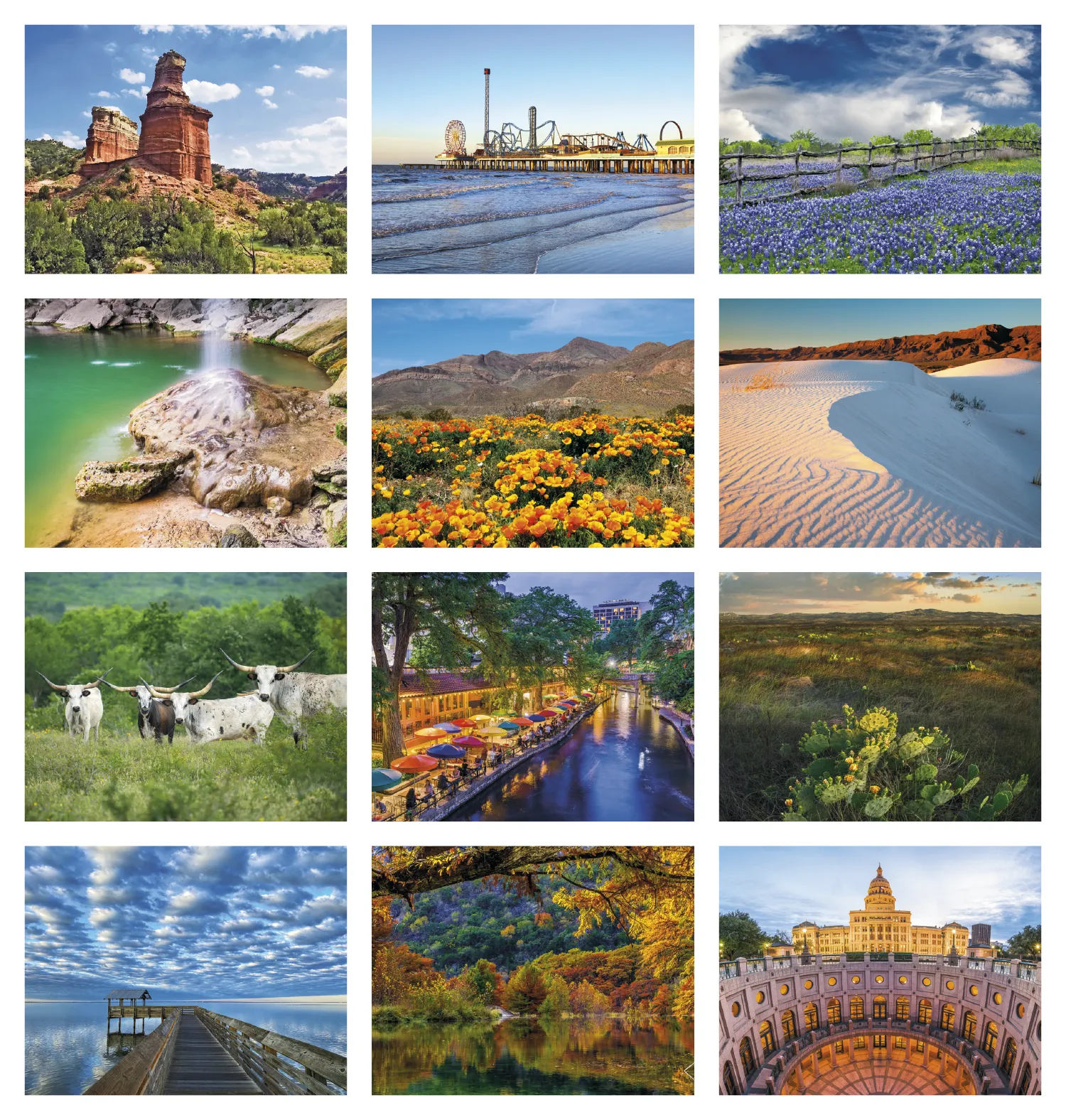Texas Wall Calendar Lonestar State Landscapes - 19 x 11 in - product view 18