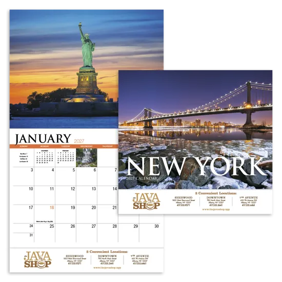 New York Wall Calendar Empire State Scenes Stapled - 19 x 11 in