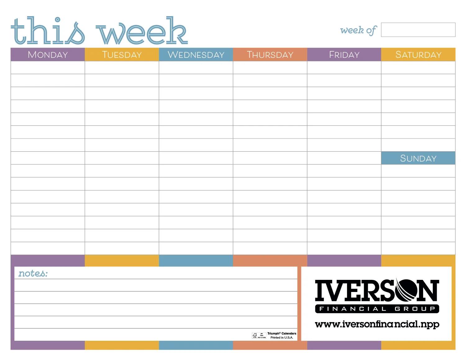 Small Weekly Desk Pad Colors Non-Dated - 11 x 8.5 in - product view 3