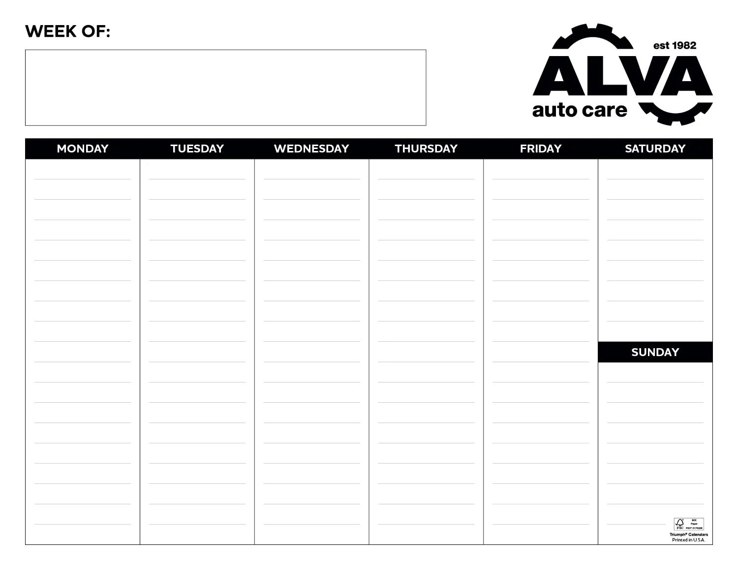 Small Weekly Desk Pad Black White Non-Dated - 11 x 8.5 in - product view 2
