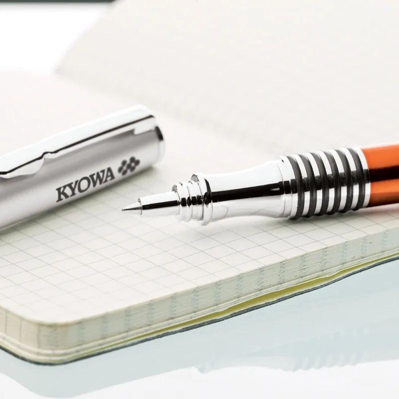 Rollerball Pen Brass Chrome Cap Rubber Grip - 5.5 in - product view 4