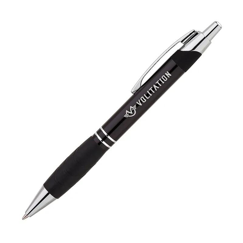 Ballpoint Pen Aluminum Plunge Action Rubber Grip - 5.4 in