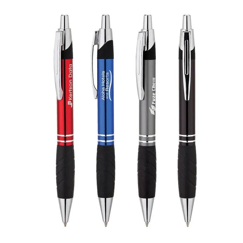 Ballpoint Pen Aluminum Plunge Action Rubber Grip - 5.4 in - product view 4
