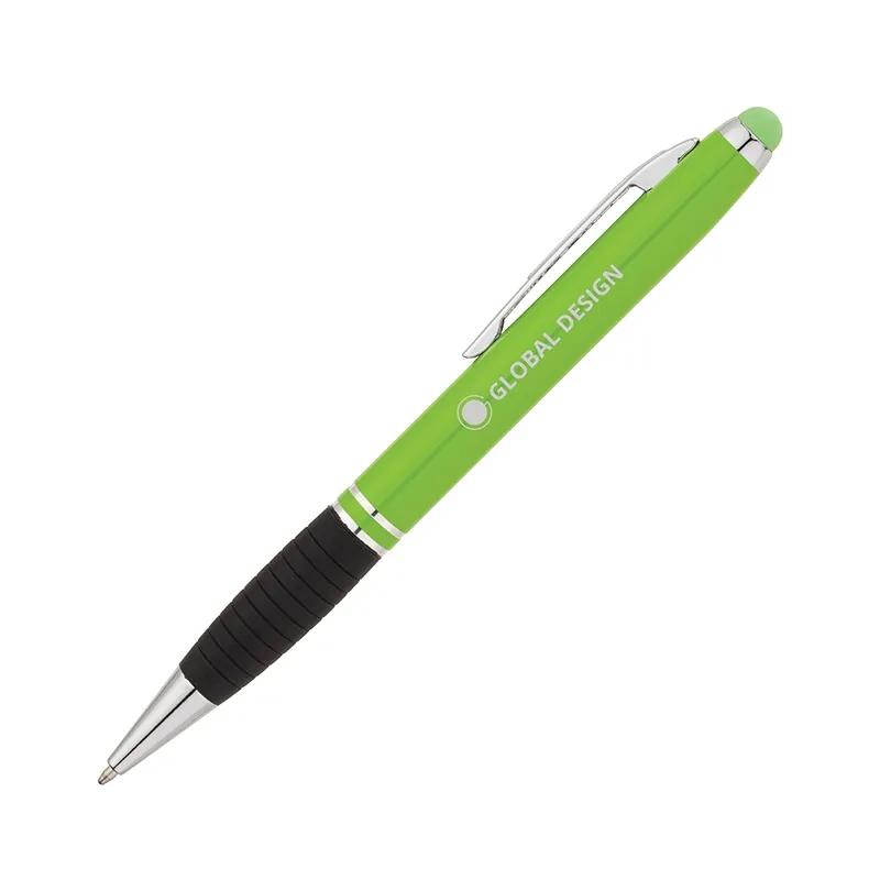 Ballpoint Pen with Stylus Aluminum Silicone Grip - 5.5 in