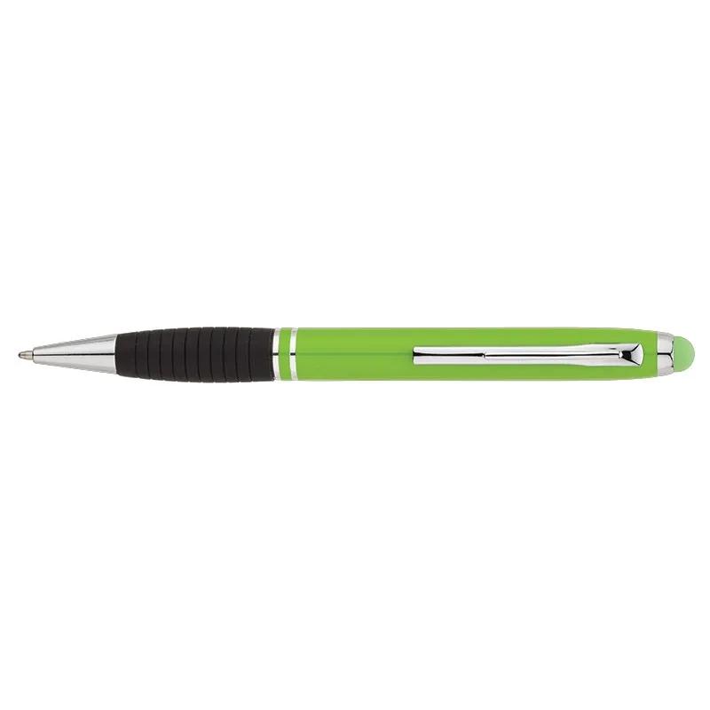 Ballpoint Pen with Stylus Aluminum Silicone Grip - 5.5 in - product view 2