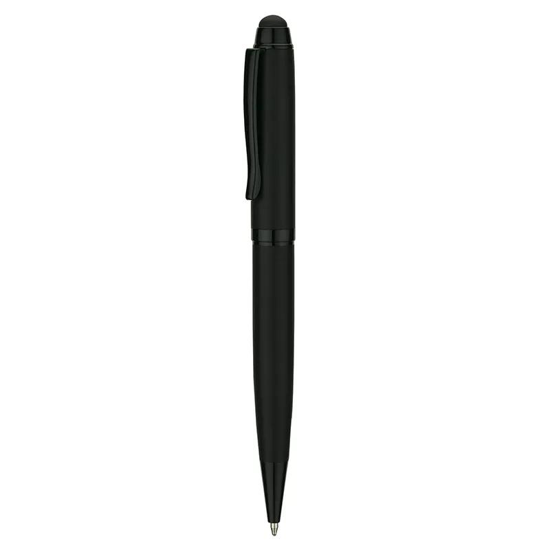Ballpoint Pen with Stylus Steel Brass Matte Black - 5.6 in - product view 2