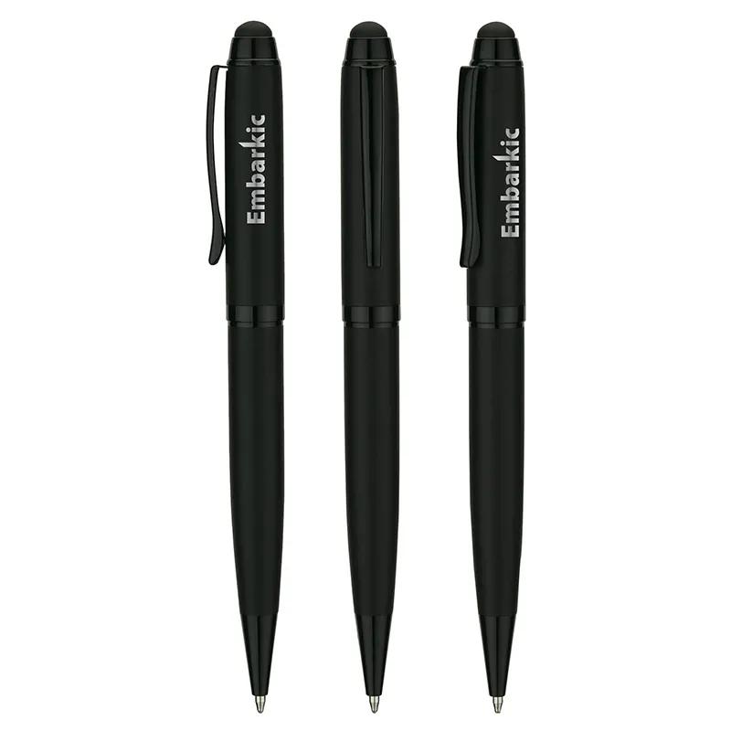 Ballpoint Pen with Stylus Steel Brass Matte Black - 5.6 in - product view 6