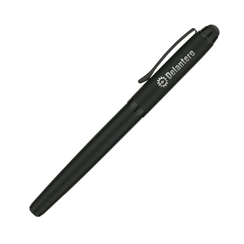 Rollerball Pen with Stylus Steel Brass Matte Black - 5.6 in - product view 2