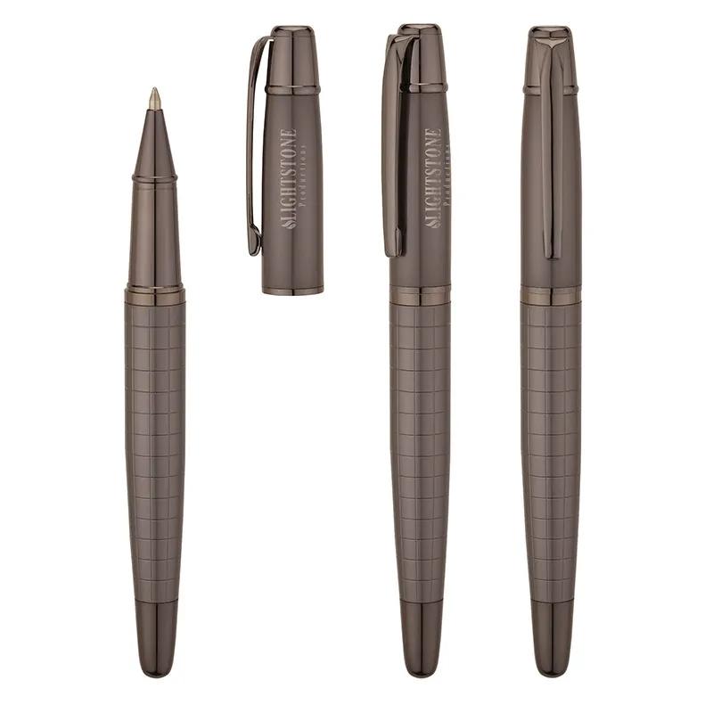 Rollerball Pen Brass Gunmetal Finish Cap Off - 5.4 in - product view 5
