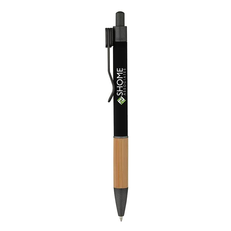 Pen Aluminum Ballpoint with Bamboo Grip - 5.38 in - product view 2