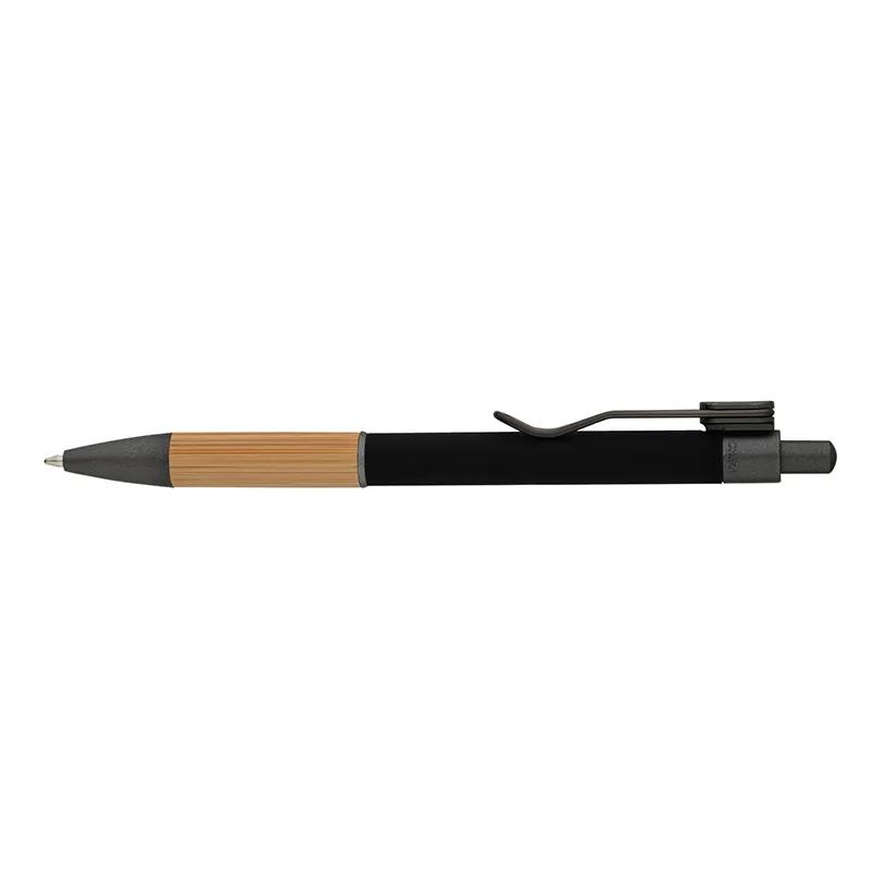 Pen Aluminum Ballpoint with Bamboo Grip - 5.38 in - product view 3