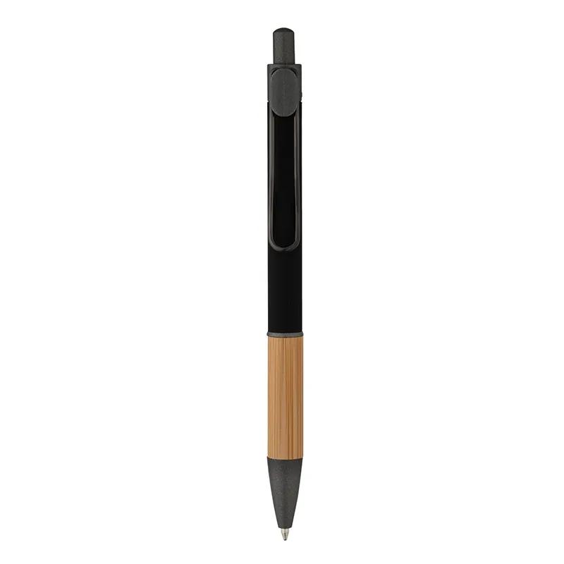 Pen Aluminum Ballpoint with Bamboo Grip - 5.38 in - product view 4