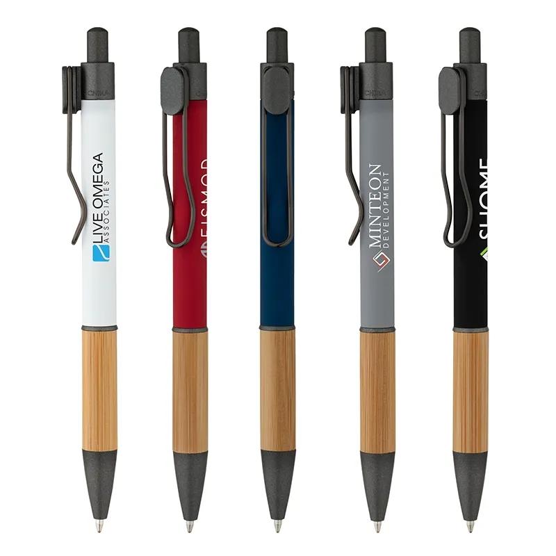 Pen Aluminum Ballpoint with Bamboo Grip - 5.38 in - product view 5