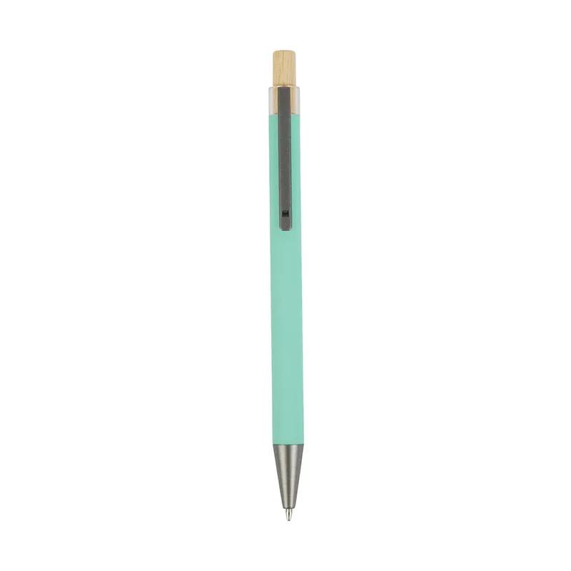 Pen Recycled Aluminum with Bamboo Plunger - 5.63 in - product view 2