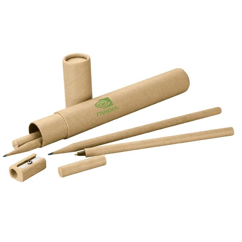 Pen and Pencil Set Paper Tube with Wood Sharpener - product view 2