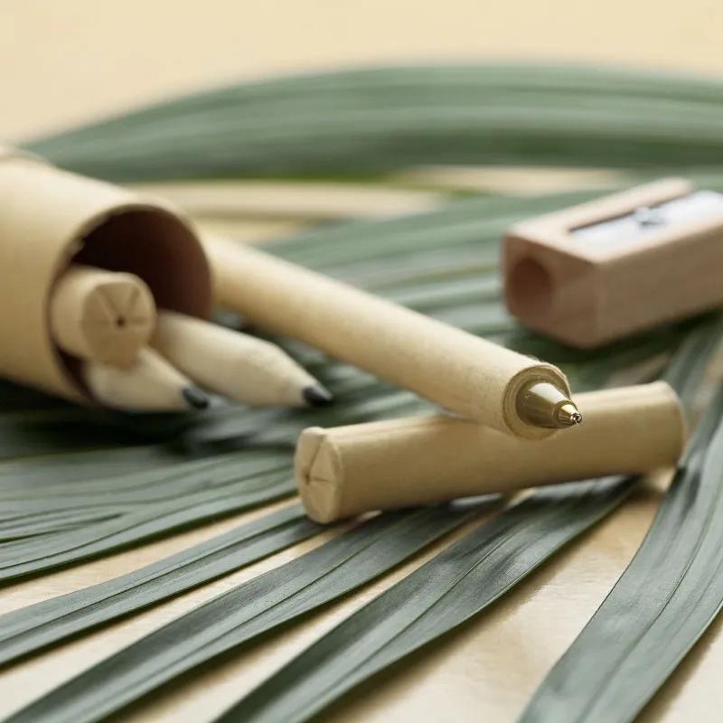 Pen and Pencil Set Paper Tube with Wood Sharpener - product view 3