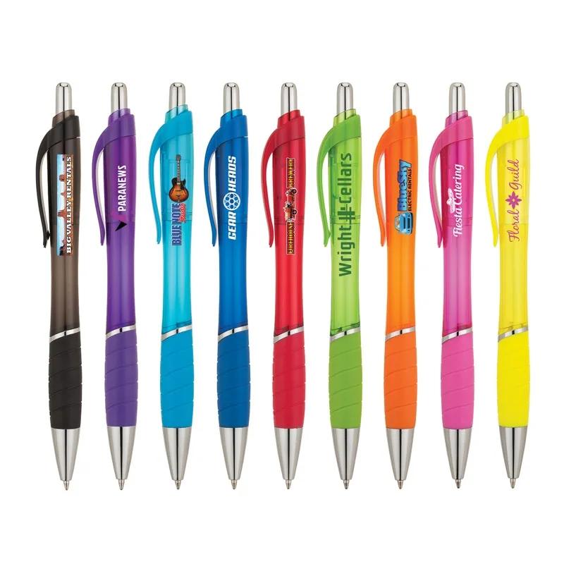 Ballpoint Pen Translucent Hourglass Chrome Accents - product view 3