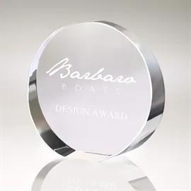 Crystal Award Disc Large Angle Cut - 5 1/2 x 5 1/2 in