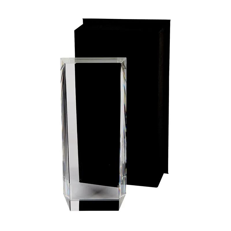 Crystal Award Polygon Tower with Laser Cut Edges - 8 in - product view 3