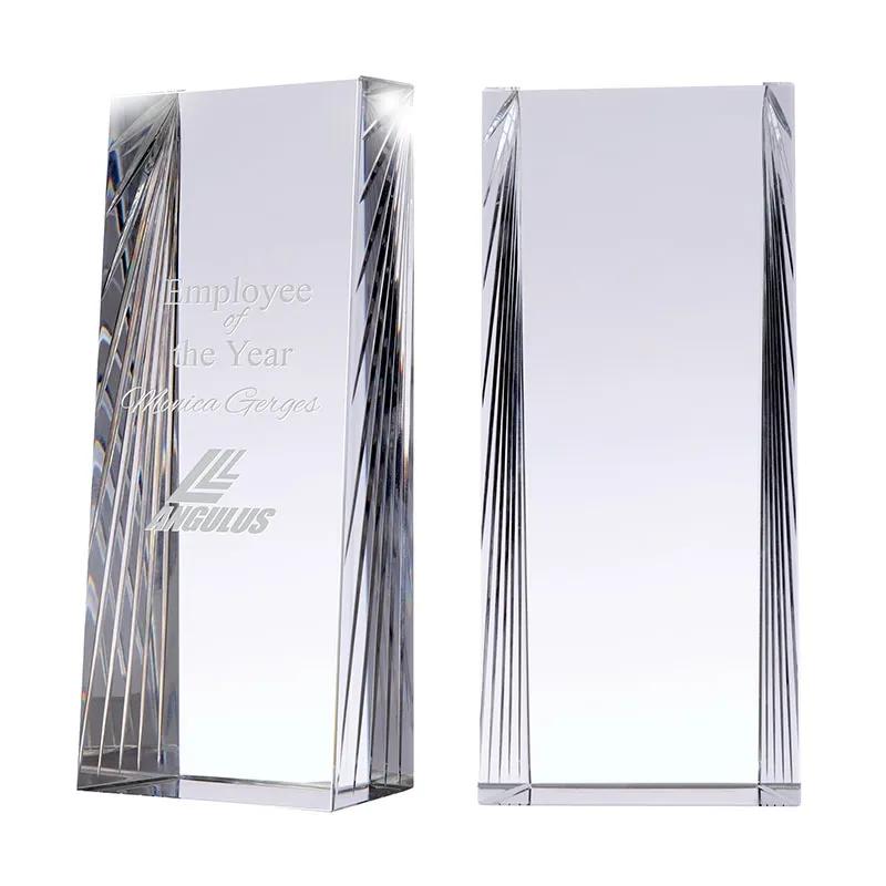 Crystal Award Polygon Tower with Laser Cut Edges - 8 in - product view 5