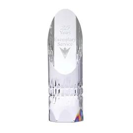 Crystal Trophy Cylindrical Slanted Top - 10 in